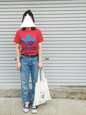 「CONVERSE（コンバース）のconverse（コンバース） ALL STAR OX（オールスターOX）（スニーカー）」を使った、ayaka.さん（レディース・158cm）の夏コーディネート