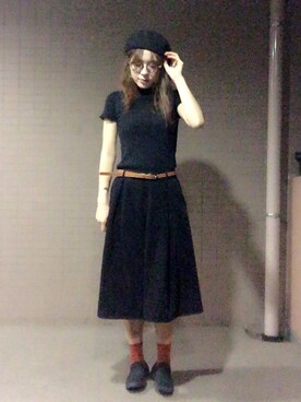 「passage mignon/flaneur（パサージュミニョンフラヌール）のアイテム（ハンチング/ベレー帽）」を使った、Chirurunさん（レディース・162cm）の秋コーディネート
