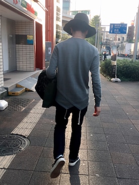 「KIJIMA TAKAYUKI」｜「アイテム（スウェット）」を使った、YU-TAさん（メンズ・172cm）の秋コーディネート