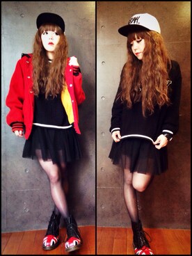 「Candy Stripper」｜「アイテム（スタジャン）」を使った、NaruMiiさん（レディース・153cm）の春コーディネート