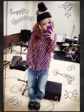 「ゆるカジ」｜「アイテム（ニットキャップ/ビーニー）」を使った、NaruMiiさん（レディース・153cm）の秋コーディネート
