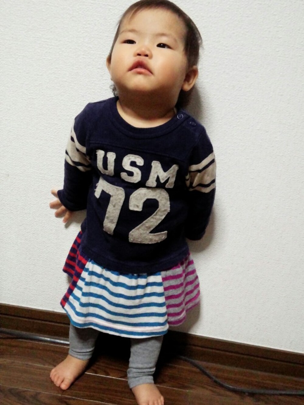 「F.O.KIDSのアイテム（ワンピース、ブルー系）」を使った、＊M&M＊さん（キッズ・80cm）の冬コーディネートの1枚目の写真