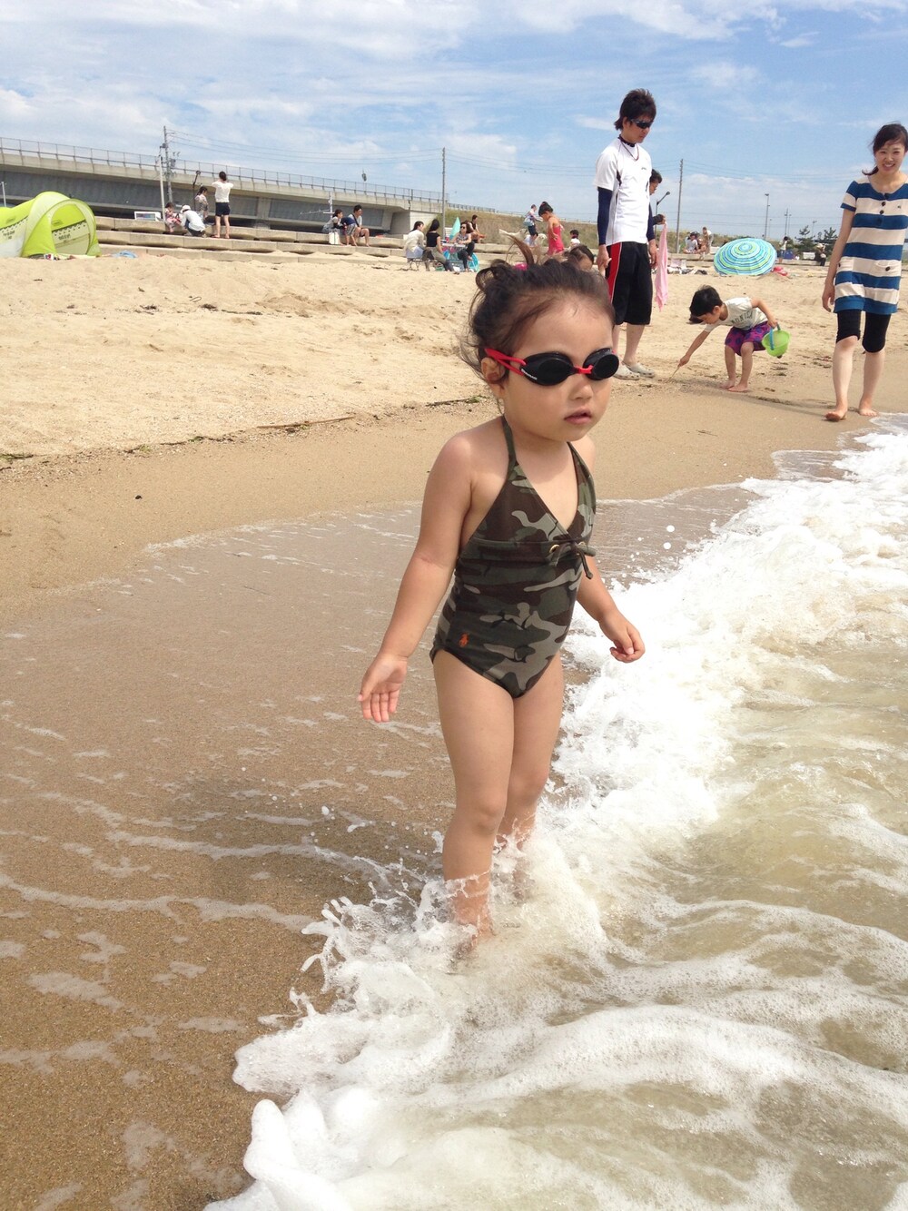 「海、kids、カモフラ」｜「RALPH LAURENのアイテム（水着、グリーン系）」を使った、＊M&M＊さん（キッズ・90cm）の夏コーディネートの1枚目の写真