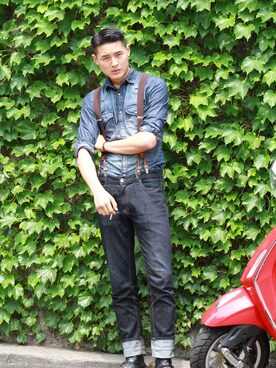 「streetsnap」｜「アイテム（アクセサリー）」を使った、장준영さん（メンズ・181cm）の夏コーディネート