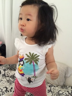 「UNIQLO（ユニクロ）のアイテム（その他パンツ、ピンク系）」を使った、Emilyさん（レディース・158cm）の夏コーディネート