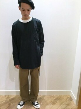 「SHIPS JET BLUE（シップスジェットブルー）のアイテム（帽子）」を使った、福山さん（メンズ・178cm）の秋コーディネート