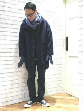 「SHIPS JET BLUE（シップスジェットブルー）のアイテム（ファッション雑貨）」を使った、福山さん（メンズ・178cm）の冬コーディネート