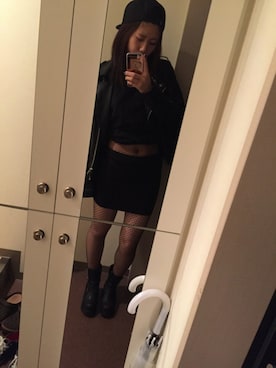 「UNIF」｜「アイテム（スカート）」を使った、やどかりさん（レディース・159cm）の秋コーディネート
