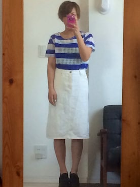 「PAR ICI」｜「アイテム（その他シューズ）」を使った、mAcoさん（レディース・156cm）の夏コーディネート