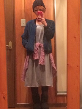 「スウェット×シャツ」｜「アイテム（その他）」を使った、mAcoさん（レディース・156cm）の秋コーディネート
