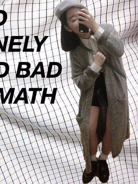 「アイテム（メッセンジャーバッグ、グリーン系）」を使った、michrouzhuさん（レディース・157cm）の冬コーディネート