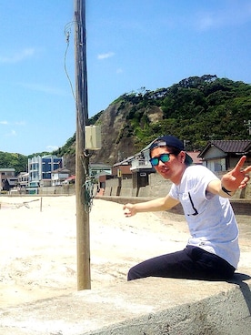 「URBAN RESEARCH（アーバンリサーチ）のアイテム（帽子）」を使った、KAZUbyBRAVE_ayaseさん（メンズ・180cm）の夏コーディネート