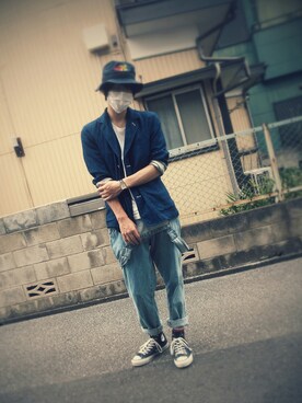 「オールスター」｜「アイテム（オールインワン・サロペット）」を使った、angoさん（メンズ・175cm）の秋コーディネート