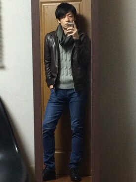 九州男児：0001号さん（メンズ・175cm）の冬コーディネート