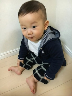 「sense of wonder（センスオブワンダー）のアイテム（パンツ）」を使った、motoさん（キッズ・70cm）の冬コーディネート