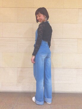 「MINK PINK（ミンクピンク）のアイテム（つなぎ/オールインワン）」を使った、Shioriさん（レディース・155cm）の春コーディネート