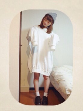 「Crisp（クリスプ）のアイテム（ニットキャップ/ビーニー）」を使った、m a n a  さん（レディース・152cm）の秋コーディネート
