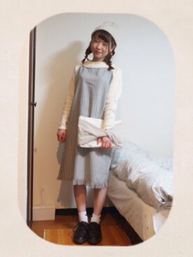 「flower（フラワー）のアイテム（クラッチバッグ）」を使った、m a n a  さん（レディース・152cm）の秋コーディネート