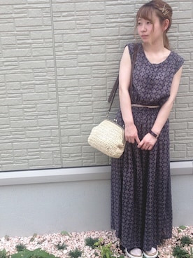 「高円寺」｜「アイテム（サロペット/オーバーオール）」を使った、m a n a  さん（レディース・152cm）の夏コーディネート