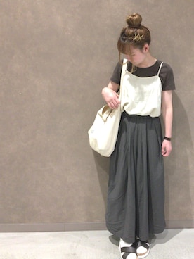 「ニコアンド」｜「アイテム（キャミソール）」を使った、m a n a  さん（レディース・152cm）の夏コーディネート