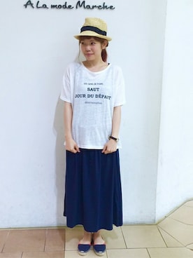 「A La mode Marche（アラモードマルシェ）のアイテム」を使った、maruさん（レディース・155cm）の夏コーディネート