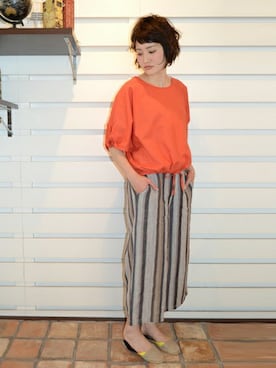 「A La mode Marche（アラモードマルシェ）のアイテム」を使った、maruさん（レディース・165cm）の夏コーディネート