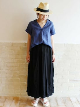 「スキッパーシャツ」｜FRAMeWORK 新宿ルミネ　inoさん（レディース・158cm）の冬コーディネート