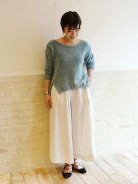 「FRAMeWORK（フレームワーク）のアイテム（パンツ）」を使った、FRAMeWORK 新宿ルミネ　inoさん（レディース・158cm）の春コーディネート