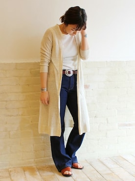 「インディゴデニム」｜FRAMeWORK 新宿ルミネ　inoさん（レディース・158cm）の春コーディネート