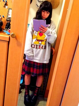 「厚底」｜mさん（レディース・146cm）の冬コーディネート