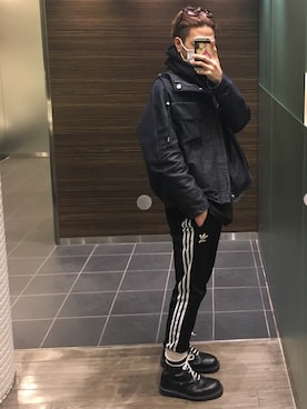 「Saint Laurent」｜「アイテム（デニムジャケット）」を使った、maluさん（メンズ・173cm）の冬コーディネート