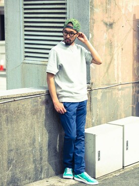 「Back Channel（バックチャンネル）のアイテム（チノパンツ）」を使った、Back Channel®︎さん（メンズ・176cm）の春コーディネート