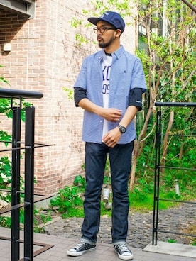 「Back Channel（バックチャンネル）のアイテム」を使った、Back Channel®︎さん（メンズ・176cm）の春コーディネート