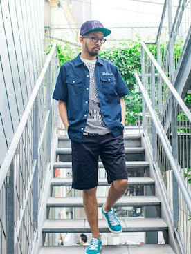 「Back Channel（バックチャンネル）のアイテム（チノパンツ）」を使った、Back Channel®︎さん（メンズ・176cm）の春コーディネート