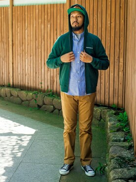 「Back Channel（バックチャンネル）のアイテム（チノパンツ）」を使った、Back Channel®︎さん（メンズ・176cm）の秋コーディネート