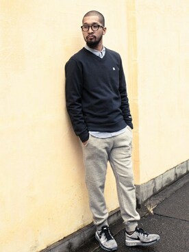 「Back Channel（バックチャンネル）のアイテム（スウェット）」を使った、Back Channel®︎さん（メンズ・176cm）の秋コーディネート