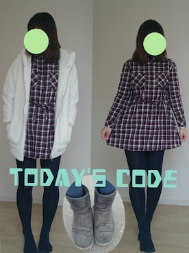 「PAGEBOY（ページボーイ）のアイテム（シャツワンピース）」を使った、ultra-unaxさん（レディース・164cm）の冬コーディネート