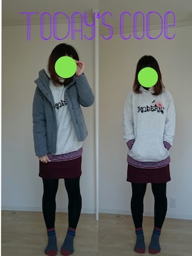「タイツ×靴下」｜「アイテム（その他アウター）」を使った、ultra-unaxさん（レディース・164cm）の冬コーディネート