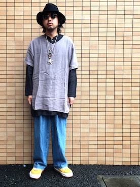「COMESANDGOES」｜「アイテム（アクセサリー）」を使った、逆襲のハルプーさん（メンズ・176cm）の秋コーディネート