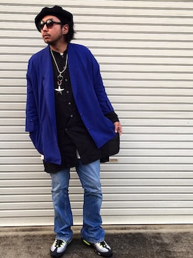 「neonsign」｜「アイテム（ハンチング/ベレー帽）」を使った、逆襲のハルプーさん（メンズ・176cm）の秋コーディネート