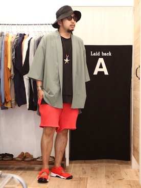「BDG（ビーディージー）のアイテム」を使った、逆襲のハルプーさん（メンズ・177cm）の夏コーディネート