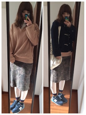 「ボーダーソックス」｜「アイテム（福袋/福箱）」を使った、maboさん（レディース・156cm）の冬コーディネート