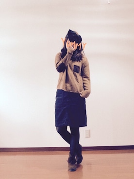 「シアータイツ」｜「アイテム（モカシン/デッキシューズ）」を使った、maboさん（レディース・156cm）の冬コーディネート