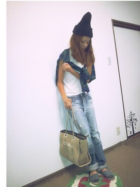 「EDWIN」｜「アイテム（その他シューズ）」を使った、fumichan*さん（レディース・159cm）の秋コーディネート