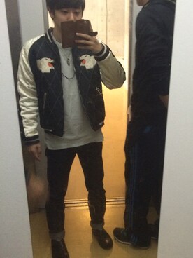 「TAILOR TOYO（テーラートウヨウ）のアイテム（その他アウター）」を使った、040さん（メンズ・166cm）の秋コーディネート