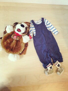 「outfit」｜「アイテム（サロペット/オーバーオール）」を使った、Shiiiiiiiiiiさん（キッズ・70cm）の秋コーディネート