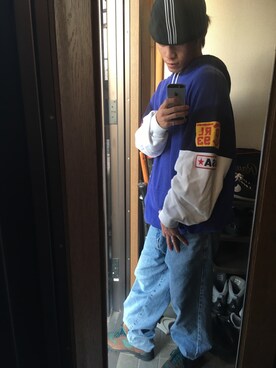 「90s」｜「アイテム（ハンチング/ベレー帽）」を使った、Kidさん（メンズ・170cm）の秋コーディネート