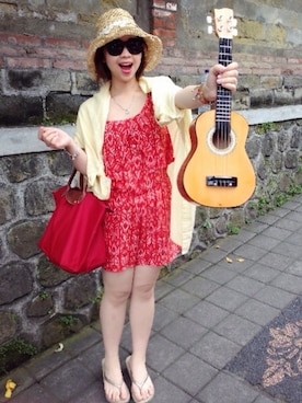 「ROXY（ロキシー）のアイテム（つなぎ/オールインワン）」を使った、Stella.Lさん（レディース・156cm）の夏コーディネート