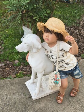 「AVAN LILY（アヴァンリリィ）のアイテム（帽子）」を使った、zuzumaruさん（キッズ・90cm）の夏コーディネート