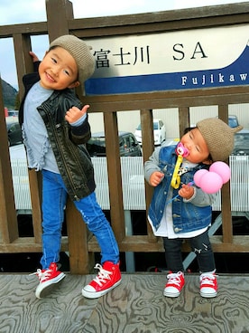 「H&Hのアイテム」を使った、かーちんさん（レディース・156cm）の春コーディネート